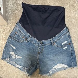 Abercrombie & Fitch MATERNITY Jean Shorts Distressed